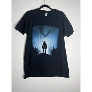 WHITE WOLF VS THE GRIFFIN Classic T-shirt Size M black Cotton